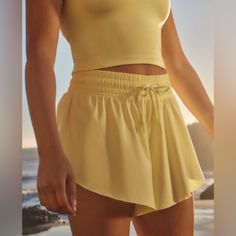 Purchased In Two Sizes, Kept The Other Size! I Love Wearing These To Workout Or Lounge Around. The Pocket On The Underlining Spandex Is Perfect For A Phone, Keys, Or Wallet. Gilly Hicks, Lemon Yellow, Shorts Athletic, Athletic Shorts, Lemon, Lounge, I Love, Spandex, Womens Shorts