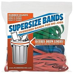 rubber bands are packaged in a bag and ready to be used as bracelets or necklaces