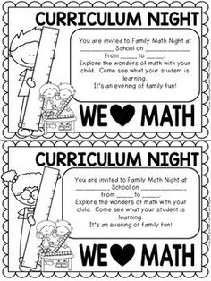 two back to school printables with the words we love math and an image of a