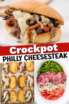 this is an image of crockpot philly cheese steak