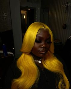 Yellow Wig, Celebrity Hairstylist, Frontal Wig Hairstyles, Wig Ideas, Quick Natural Hair Styles, Bright Hair Colors, Hair Due, Barbie Hair, Hair Techniques