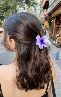 plumeria flower claw clip | #hairstyles #clawclip Hairstyles Fall, University Aesthetic, Accessories Colorful, Summer Things, Aesthetic Purple, Clip Hairstyles, Hair Summer, Hair Up Styles, Hair Stylist Life