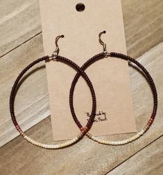 Low Down Leather Large Hoop Earrings - beaded, beads, earrings, hoop, hoops, jewelry, native, southwestern -  - Baha Ranch Western Wear Aztec Earrings, Earrings Western, Horse Earrings, Cactus Earrings, Native American Beadwork, Sunflower Earrings, Western Chic, Large Hoop Earrings, Beaded Hoop Earrings