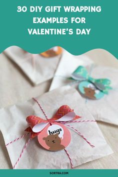 valentine's day gift wrapping with the text 30 diy gift wrapping examples for valentine's day