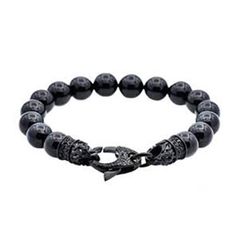 Give your outfit a modern twist with this gorgeous Genuine Onyx Black Plated Stainless Steel Beaded Men's bracelet with 8.5 inch. The beaded stretch bracelet comes with stainless steel beads in black. Made of stainless steel, meaning it will resist any fade, rust or corrosion. This bead bracelet contours well onto the shape of your wrist for a comfortable wear. The bracelet measures 8.5 inches long. A contemporary take on the classic men's gift. This beautiful bracelet is secured with lobster cl Men's Bracelet, Long A, Black Plates, Beaded Stretch Bracelet, Men's Jewelry, Beads Jewelry, Classic Man, Bead Bracelet, Stretch Bracelet