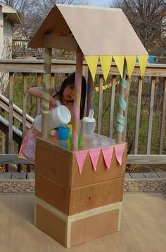 ikat bag: Cardboard Lemonade Stand Diy Carnival Games, Diy Lemonade Stand, Diy Carnival, Ikat Bag, Idee Babyshower, Cardboard Toys, Carnival Games, Diy Games