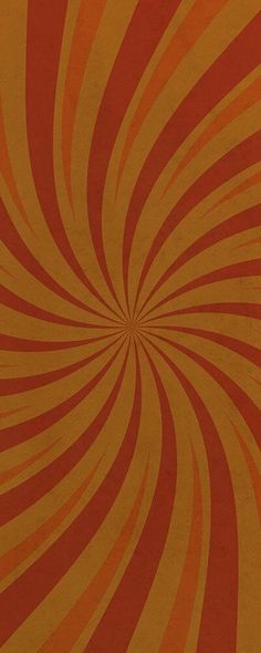 an orange and red striped background with a spiral design on the bottom right hand corner