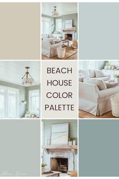 Beach House Color Palette With Paint Colors & Hex Codes Color Palette Coastal, House Color Palette, Beachy Color Palette