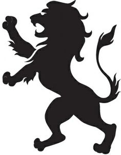 a black and white silhouette of a lion