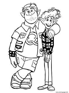 an adult and child are standing next to each other in the cartoon character coloring page