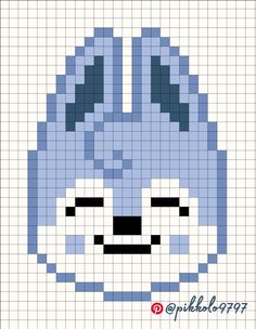 an image of a pixellated animal with blue and white squares in the shape of a face