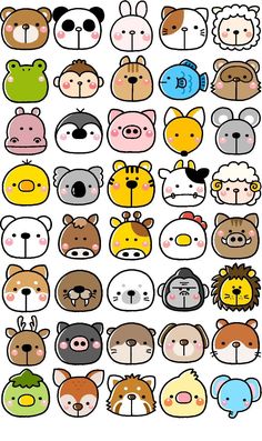 a bunch of different types of animals on a white background with text that says, i love