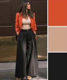 Coordinates Outfits, Orange Blazer, Orange Jacket, Stylish Work Outfits