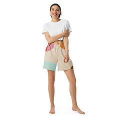 Sports outfits can be a lot of hassle, but with these long shorts there's no need for that. Just throw on a pair and go running, swimming, weight-lifting, or participate in any other activity that pops in your mind. These shorts won't let you down!• 91% recycled polyester, 9% spandex• Fabric weight: 5.13 oz. /yd. ² (174 g/m²)• Four-way stretch moisture-wicking microfiber fabric• Breathable and fast-drying material• UPF50+ protection• 6.5″ (16.5 cm) inseam• Elastic waistband with a flat white dra Casual Multicolor Activewear With Built-in Shorts, Summer Sports Athleisure Bermuda Shorts, Summer Athleisure Bermuda Shorts For Sports, Athleisure Bermuda Shorts For Summer Sports, Summer Sports Bermuda Shorts, Sporty Bermuda Shorts For Summer Sports, White Knee-length Workout Shorts, Multicolor Gym Shorts, Multicolor Athleisure Workout Shorts