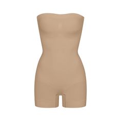 SEAMLESS SCULPT STRAPLESS SHORTIE BODYSUIT | CLAY Sculpting Bodysuit, Summer Short Shapewear With Built-in Bra, Fitted Summer Shapewear With Built-in Shorts, Fitted Solid Shapewear Above Knee, Seamless Fitted Above Knee Shapewear, Seamless Fitted Shapewear Above Knee, Fitted Seamless Shapewear Above Knee, Fitted Seamless Above Knee Shapewear, Summer Strapless Shaping Shapewear