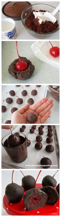 the process of making chocolate covered cherries