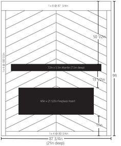 the measurements for an area with lines on it