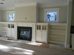 an empty living room with no one in the house or someone is working on it