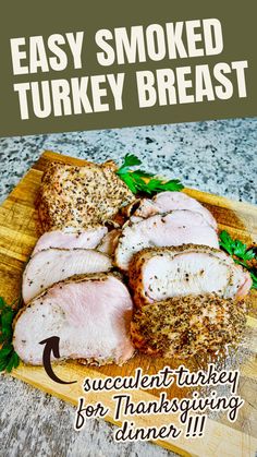 Sliced smoked turkey breast on a wooden board. Best Smoked Turkey, Smoked Turkey Breast Recipe, Turkey Rub, Green Beans Side, Smoked Turkey Breast, Texas Barbecue, Turkey Glaze, Garlic Uses, Turkey Breast Recipe