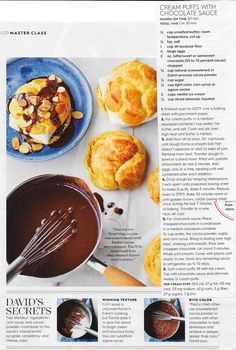 an article in the food and drink magazine features desserts, muffins, and chocolate