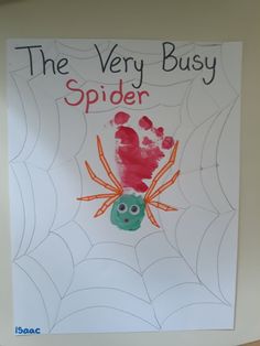 the very busy spider book cover with handprints on it's front and back