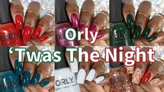 Orly ‘Twas The Night Holiday 2023 Color Pass Nail Polish Collection Swatches And Review - Nicole Loves Nails November Holidays, 2023 Color, Twas The Night, Shades Of Teal, Snow Angels, Icy Blue, Holiday Colors