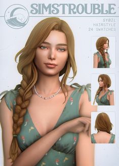 an animated woman with long hair and braids