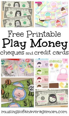 free printable play money games and credit cards for kids to play on the internet