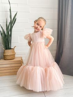 "Tulle flower girl dress Item material: top- tulle with lace. skirt- tulle Here's the link for more drеssеs: https://www.etsy.com/shop/JuliAnnaDress Hair accessories: https://www.etsy.com/shop/JuliAnnaDress?ref=seller-platform-mcnav§ion_id&section_id=35164809 What about SIZE? Note, that all dresses are totally handmade, so we will sewing all by your own measurements! The size chart is the picture of the listing. If your measurements do not match to those specified in the standard size chart, we Colored Flower Girl Dresses, Spring Flower Girl Dresses, Light Pink Flower Girl Dress, Flower Girl Dresses Pink, Long Sleeve Tulle Dress, Pink Flower Girl Dress, Flowergirl Dress