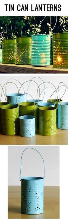 tin can lanterns are the perfect way to light up any room in your home or office