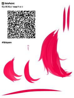 a qr code with red hair on it