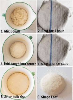 instructions to make bread dough in a bowl