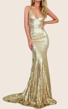 Gold Mermaid Dress With Sweep Train For Prom, Gold Mermaid Dress With Sweep Train, Gold Mermaid Dress With Sweep Train Floor-length, Gold Floor-length Mermaid Dress For Prom, Gold Floor-length Mermaid Dress With Sweep Train, Gold Fitted Mermaid Dress For Banquet, Gold Fitted Mermaid Hem Gown, Gold Mermaid Dress With Sequins For Wedding, Gold Sequined Mermaid Dress For Formal Occasions