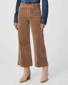 Anessa is our high-waisted wide leg with an easy, relaxed fit and an ankle length silhouette. This pair is crafted from our luxuriously soft corduroy fabric in a light brown hue. Our elevated micro-corduroy is made with the perfect amount of stretch for the most comfortable fit from morning to moonlight. | Anessa Wide Leg Pant - Burnt Sugar Corduroy | Size 25 Burnt Sugar, Fall 24, Men Store, Corduroy Fabric, Denim Shoes, Wide Leg Pant, Ankle Length, Light Brown, Wide Leg Pants