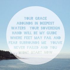 a white circle with the words your grace surrounds in deepest waters