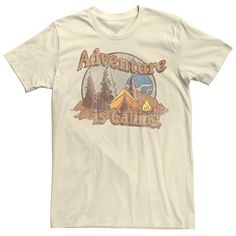 Men's Fifth Sun Adventure is Calling Outdoor Tee Outdoor Adventure Outfit, Adventure Is Calling, Tshirt Design Inspiration, Shirt Design Inspiration, Trendy Tee, Tee Outfit, 로고 디자인, Retro Tshirt, Camping Shirt