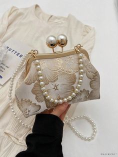 BagForLove - Pearl Clutch Crossbody Bag - A Chic Accessory for Ladies in 2024 Victorian Bag, Fancy Handbags, Chinese Embroidered, Embroidered Purse, Pearl Clutch, Embroidered Handbag, Clutches For Women, Wedding Purse, Elegant Bags