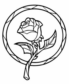 a black and white drawing of a rose in a circle with the word love on it