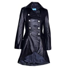 Ladies Trench Coat, Gothic Trench Coat, Goth Coat, Steampunk Coat, Black Leather Coat, Elegant Coats, Dark Wear, Leather Jacket Black, Trench Coats Women