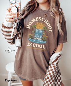 College Style Graphic T-shirt For School, Casual Back To School T-shirt, Cotton College Style T-shirt For School, Relaxed Fit T-shirt For End Of School Year, Relaxed Fit T-shirt For School, Homeschool Shirts, Comfort Colors Tee, Homeschool Mom, Outfit Goals