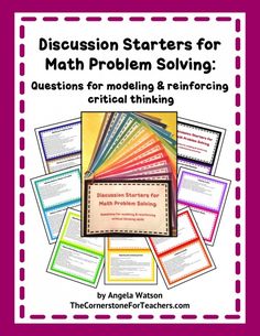 a pile of posters with the words discussion starter for math problem solvers