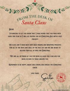 a christmas letter from santa claus