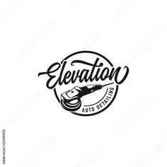 the logo for elevation auto detailing, which has been designed to look like it is being used