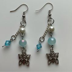 All Orders Ship Next Business Day! Earrings, Dangle Earrings, Glass Beaded Earrings, Cinnamoroll Earrings The Color Is Blue! Very Adorable And Great To Wear To School, Work, Or Just For Fun! (Matching Bracelet And Necklace Also For Sale!!!) Smoke Free Home! Cute Blue Earrings, Blue Bead Earrings, Trendy Light Blue Dangle Earrings, Light Blue Metal Earrings As A Gift, Light Blue Metal Earrings For Gift, Light Blue Dangle Earrings For Pierced Ears, Cute Handmade Light Blue Earrings, Cute Dangle Beaded Earrings With Ear Wire, Cute Beaded Dangle Earrings With Ear Wire