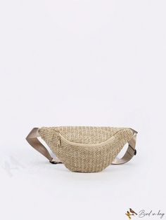 BirdinBag - Minimalist Solid Color Woven Bag with Adjustable Shoulder Strap, Ideal for Vacations Casual Beige Belt Bag With Large Capacity, Casual Beige Belt Bag Shaped As Shoulder Bag, Casual Beige Belt Bag As Shoulder Bag, Beige Casual Shoulder Belt Bag, Casual Beige Shoulder Belt Bag, Casual Beige Belt Bag With Adjustable Strap, Casual Beige Belt Bag For Daily Use, Summer Belt Bag With Pockets For Daily Use, Casual Summer Crossbody Belt Bag