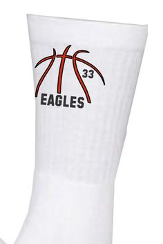 Moisture Wicking Sport Socks 98% Polyester & 2% Spandex Sock Sizes Available: See Sock size chart in pictures * Print on the side, back or the front of the socks White Cotton Sports Socks, Comfortable White Socks With Letter Print, White Sports Socks With Letter Print, White Casual Socks For Sports Events, Casual White Socks For Sports Events, Cheer Socks, Volleyball Socks, Football Numbers, Mustang Logo