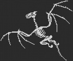 a cross stitch pattern with an image of a dragon on it's back side