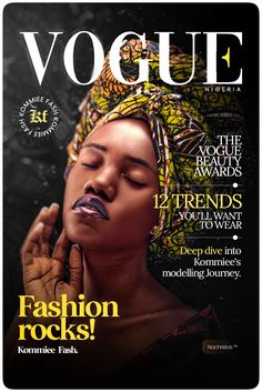 a magazine cover with a woman wearing a head scarf