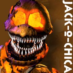 an animated image of a scary pumpkin with teeth and fangs on it's face