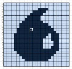 a cross stitch pattern with the shape of a coffee cup on it's side